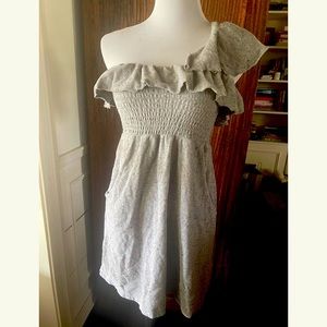 Juicy Couture Smocked 1 Shoulder Ruffle Dress M